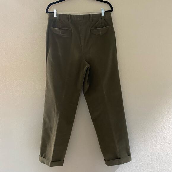 Loro Piana Pantaflat cotton corduroy slim pants in Green/Brown  sz 48 US 33 - Picture 6 of 9